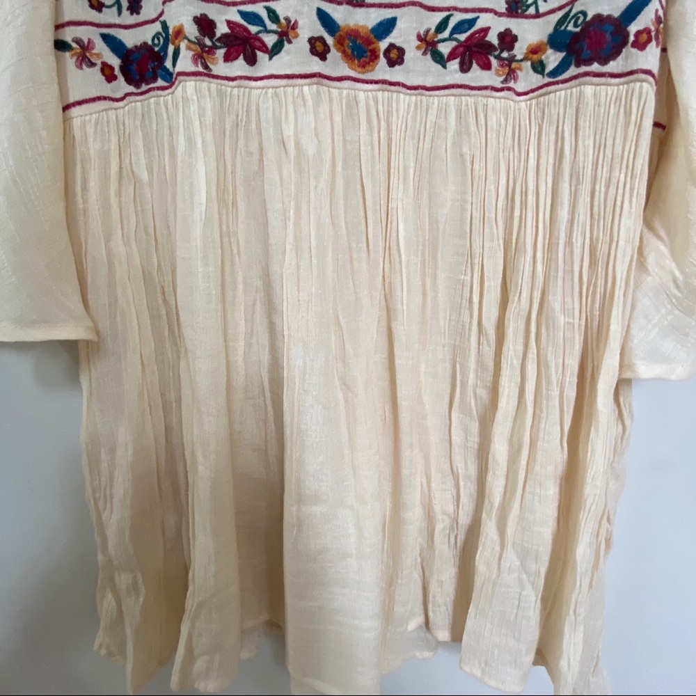 Umgee Embroidered Boho Style Tunic Cream Medium - Picture 6 of 7